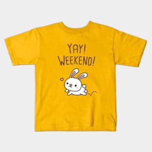 Cute Little Bunny Yay Weekend Kids T-Shirt